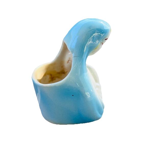 Vintage Very Old Ceramic Praying Hands Virgin Mary Madonna Planter 4.5" - Picture 4 of 10